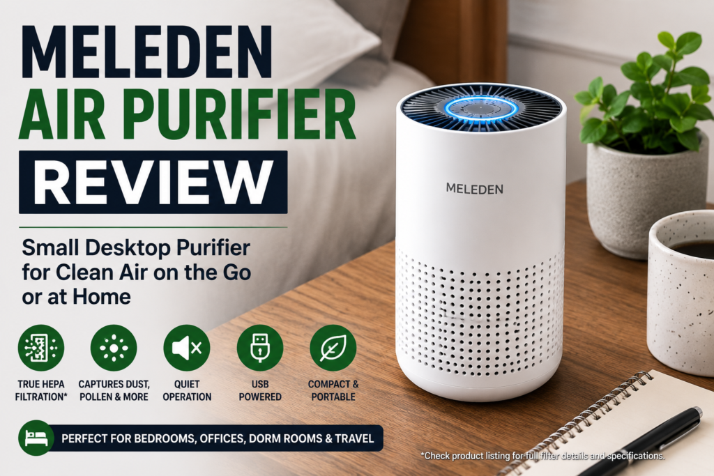 MELEDEN air purifier review for desktop and bedroom use