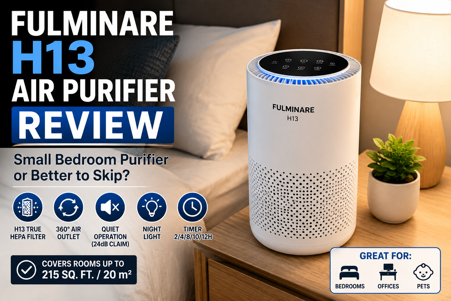 FULMINARE H13 Air Purifier Review: Small Bedroom Purifier?