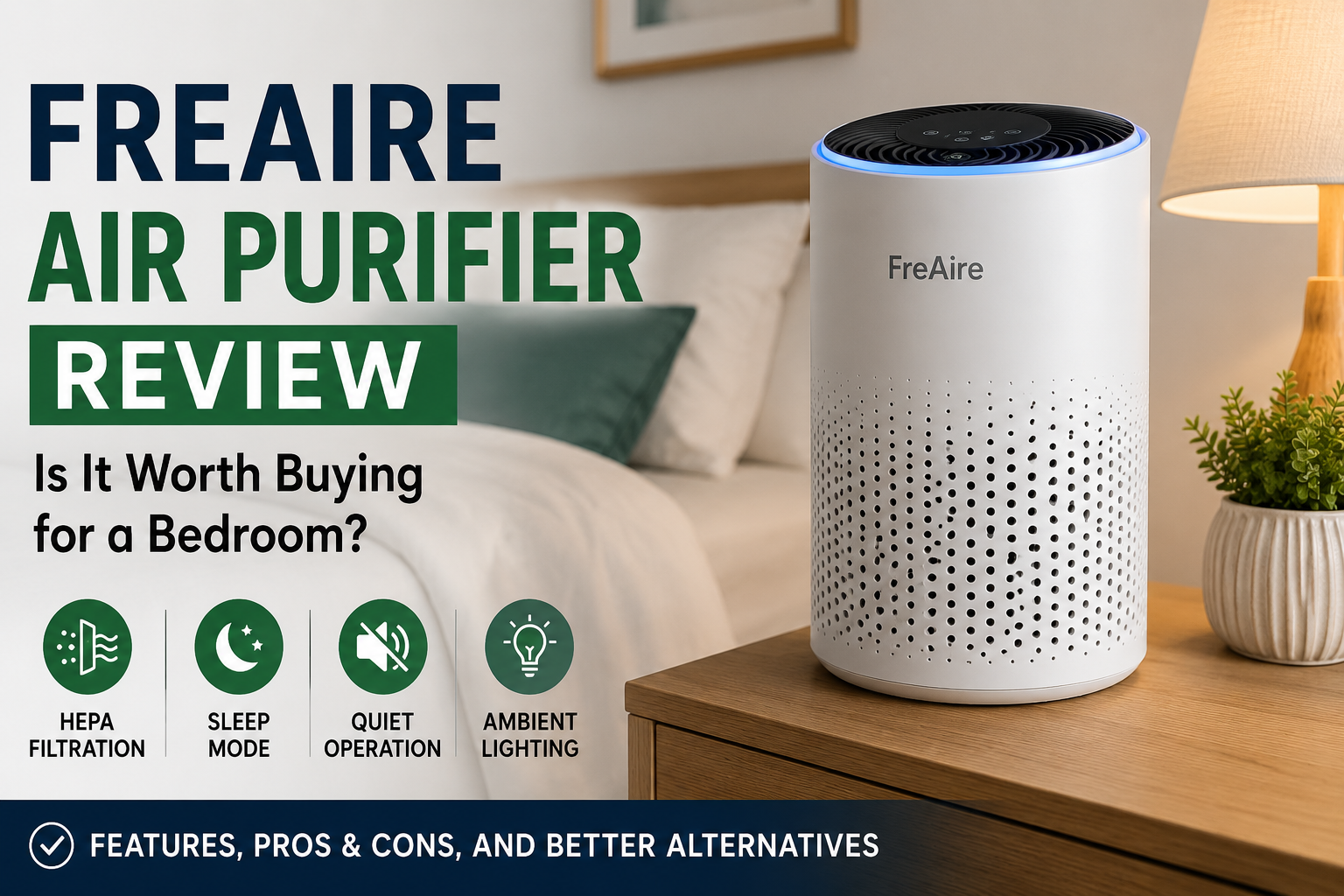 FreAire air purifier review for bedroom use