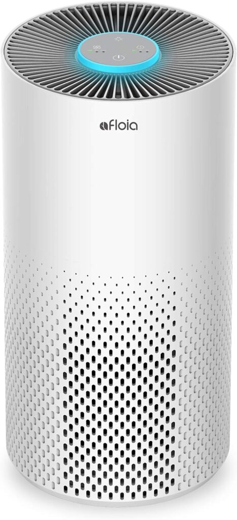Afloia Air Purifiers for Home Large Room Up to 1076 Ft², H13 True HEPA Bedroom 22 dB, Pets Dust Dander Mold Pollen, Odor Smoke Eliminator, Kilo White, 7 Color Light