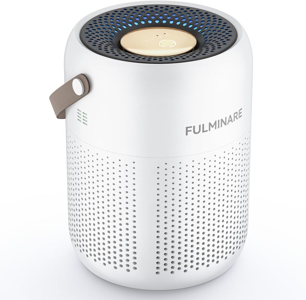 FULMINARE Air Purifiers for Bedroom, H13 True HEPA Air Purifiers for Home,Pets,Office, Portable Small Air Filters with Auto Air Quality Monitoring, Quiet Air Cleaner Remove 99.97% Dust, Smoke, Pollen