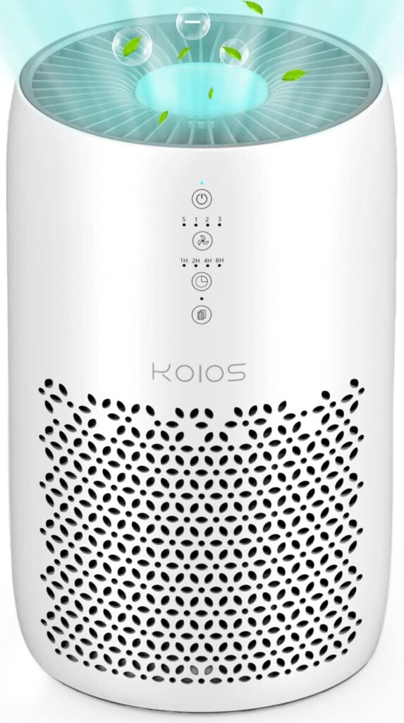 KOIOS Air Purifier for Home Large Room 1200 sq ft, High CADR H13 True HEPA Air Filter Cleaner Odor Eliminators for Allergies Pets Dander Wildfire Smoke PM2.5 Dust Pollen,Filter Indicator, Ozone-Free
