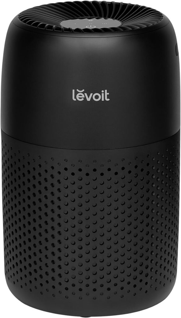 LEVOIT Air Purifiers For Bedroom Home, 3-in-1 Filter Cleaner With Fragrance Sponge For Better Sleep, Filters Smoke, Allergies, Pet Dander, Odor, Dust, Office, Desktop, Portable, Core Mini, Black