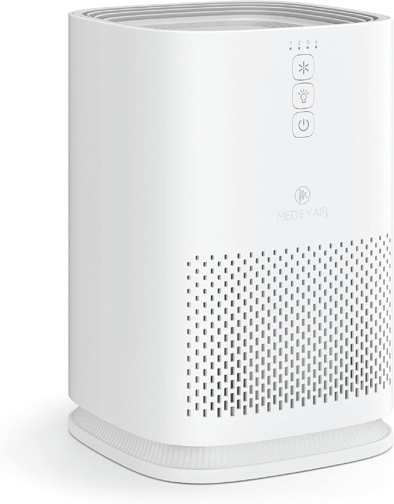 Medify MA-14 Air Purifier with H13 True HEPA Filter | 200 sq ft Coverage | for Allergens, Smoke, Wildfires, Dust, Odors, Pollen, Pet Dander | Quiet 99.9% Removal to 0.1 Microns | White, 1-Pack