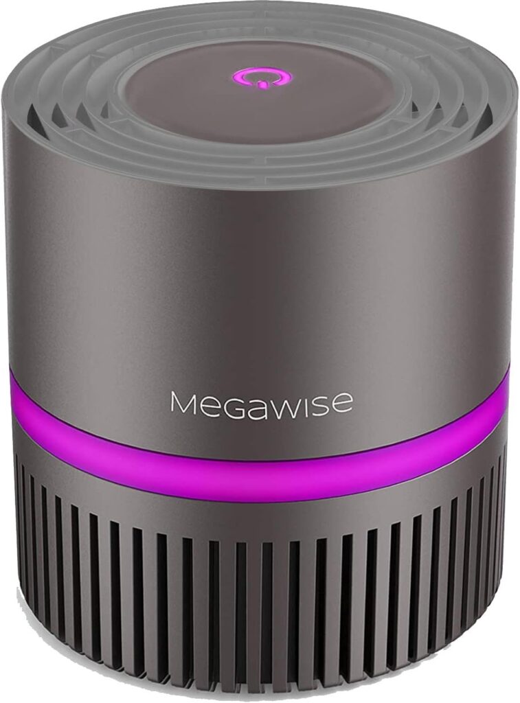 MEGAWISE H13 True HEPA Air Purifier Filter w. Activated Charcoal Layer for Home Bedroom Small Room Office, help to purify for Smoke, Dust, Pet Dander, Ozone Free, Fully Certified