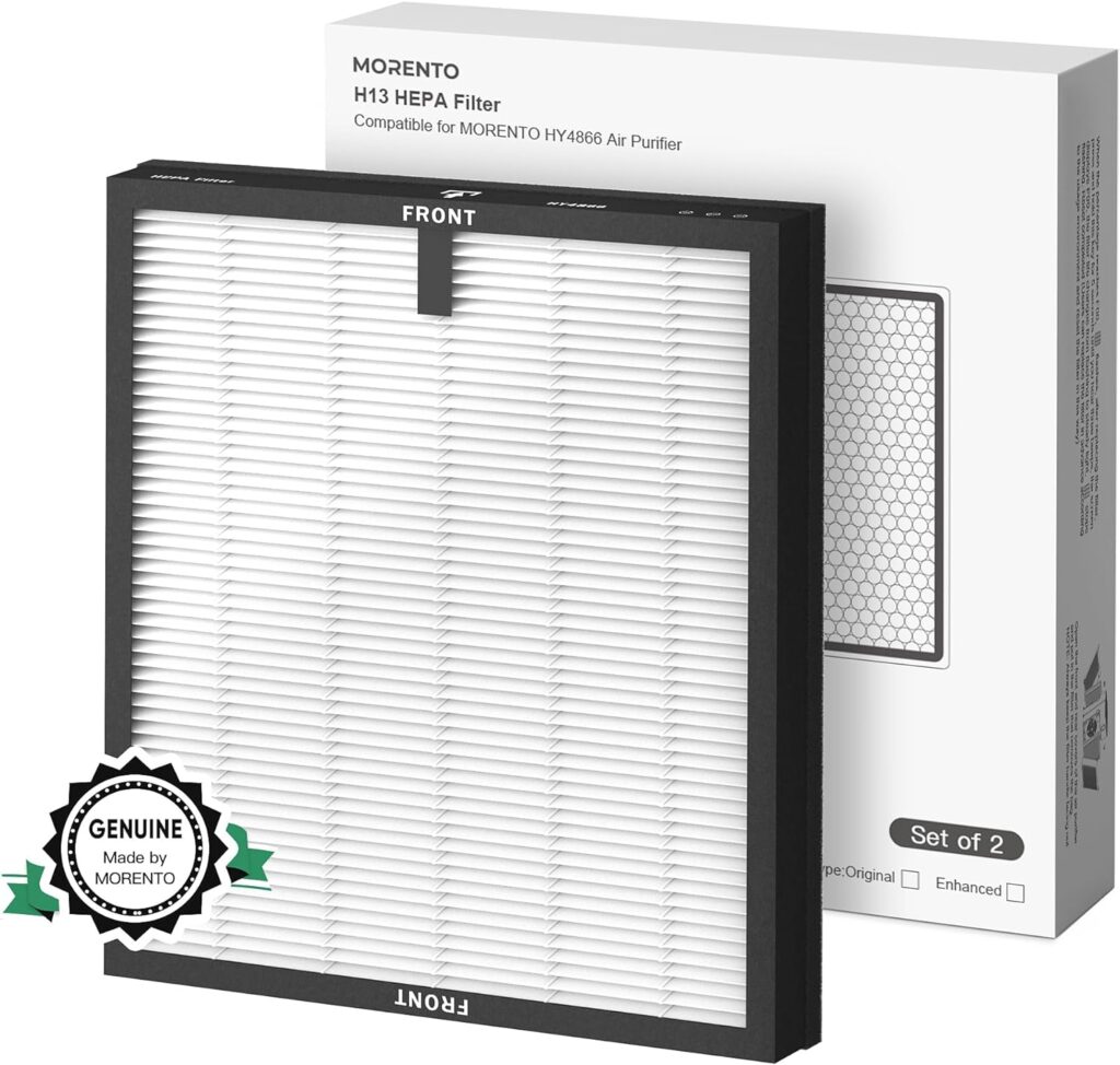 MORENTO HY4866 Genuine Air Purifier Replacement Filter for HY4866 Air Purifer (2 Pack, Original Version)