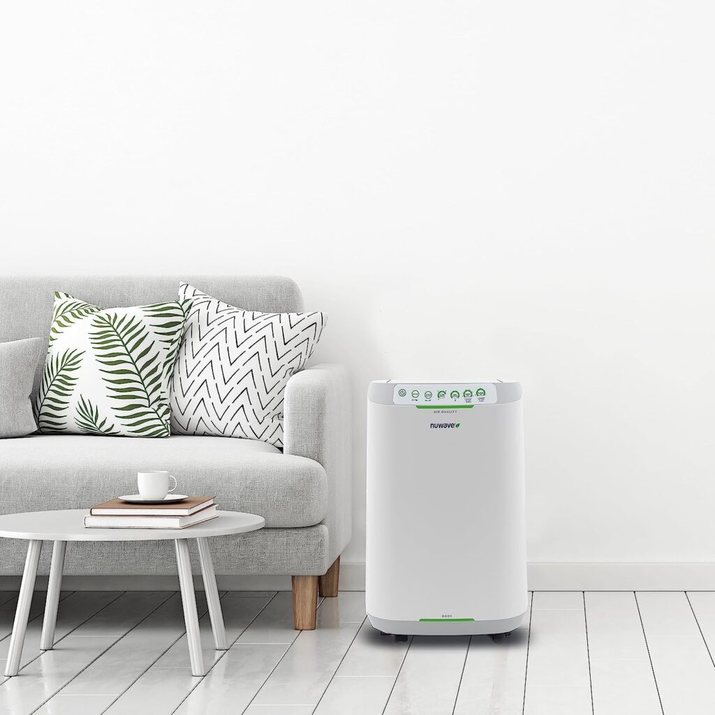 Nuwave OxyPure ZERO Smart Air Purifiers, ZERO Waste ZERO Filter Replacements, Covers Up to 2002 Sq.Ft. for Home Large Room Bedroom, 30°, 60°, 90° Vents, 6 Fan Speeds, Sleep Mode, Timer