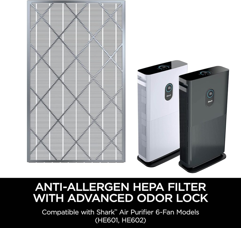 Shark HE6FKPET Anti-Allergen Hepa Filter with Advanced Odor Lock, Air Purifier 6 (HE601  HE602), White