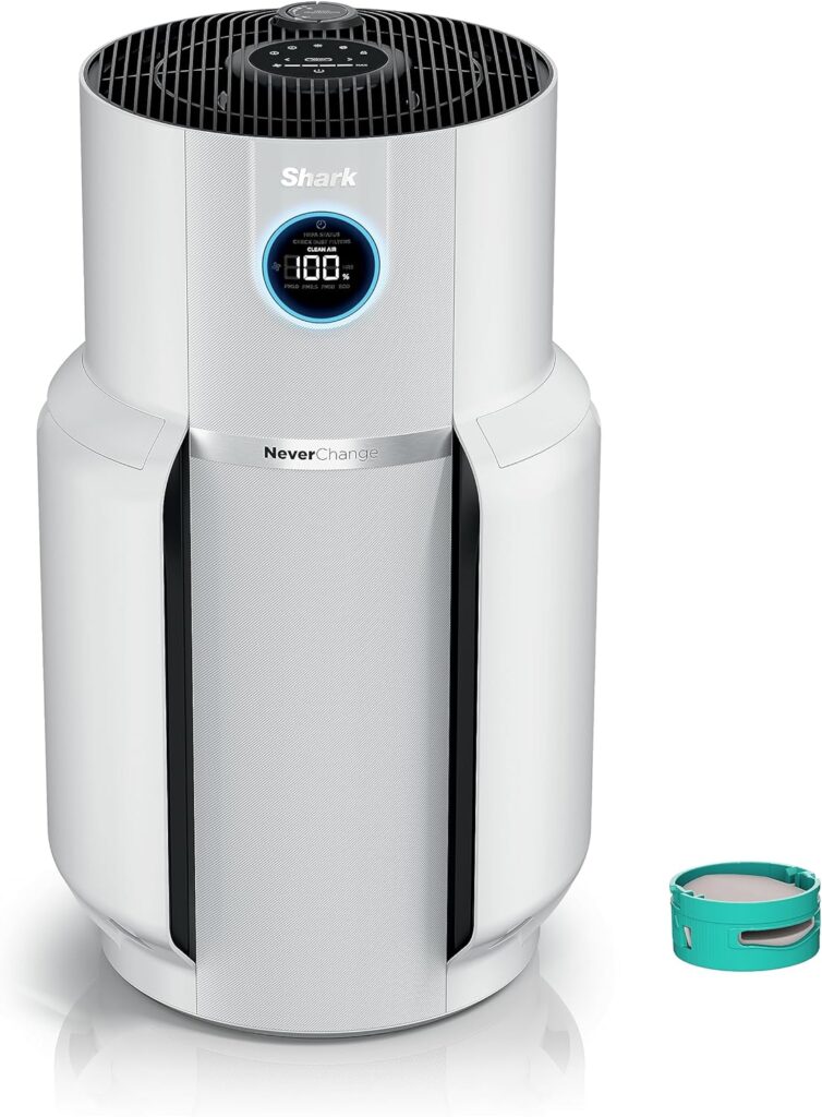 Shark HP302 NeverChange Air Purifier MAX, 5-year HEPA filter, save $300+ in filter replacements, Whole House, 1400 sqft, Odor Neutralizer Technology, captures 99.98% of particles, dust, smells. White