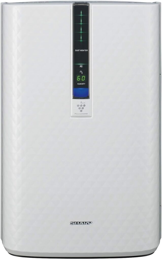SHARP Air Purifier And Humidifier With Plasmacluster Ion Technology For Medium-Sized Rooms. Odor And True HEPA Filters For Dust, Smoke, Pollen, And Pet Dander May Last Up-To 5 years Each. KC850U.