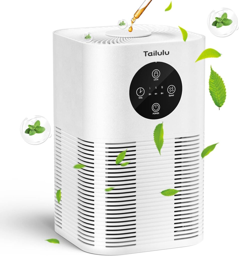 Tailulu Air Purifiers for Bedroom, Air Purifier for Home Large Room up to 600 sq.ft 22db, Fragrance Sponge Air Cleaner for Pet Odor Dust Smoke Pollen Dander Hair Smell for Kitchen Office Living Room