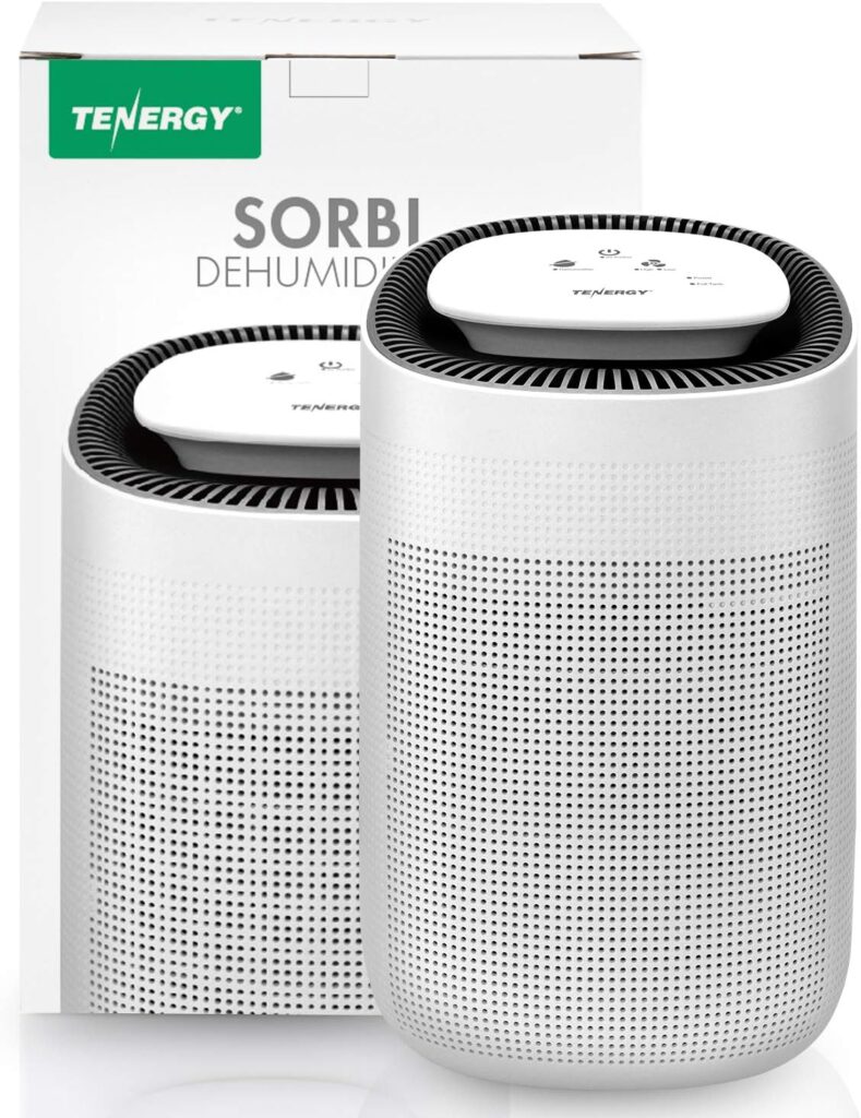 Tenergy Sorbi 1000ml Air Dehumidifier w/Air Purifying Function, True HEPA Filter, Auto Shutoff, Touch Control Adjustable Air Speed, Ultra-Quiet, Ideal for Closets and Bathrooms