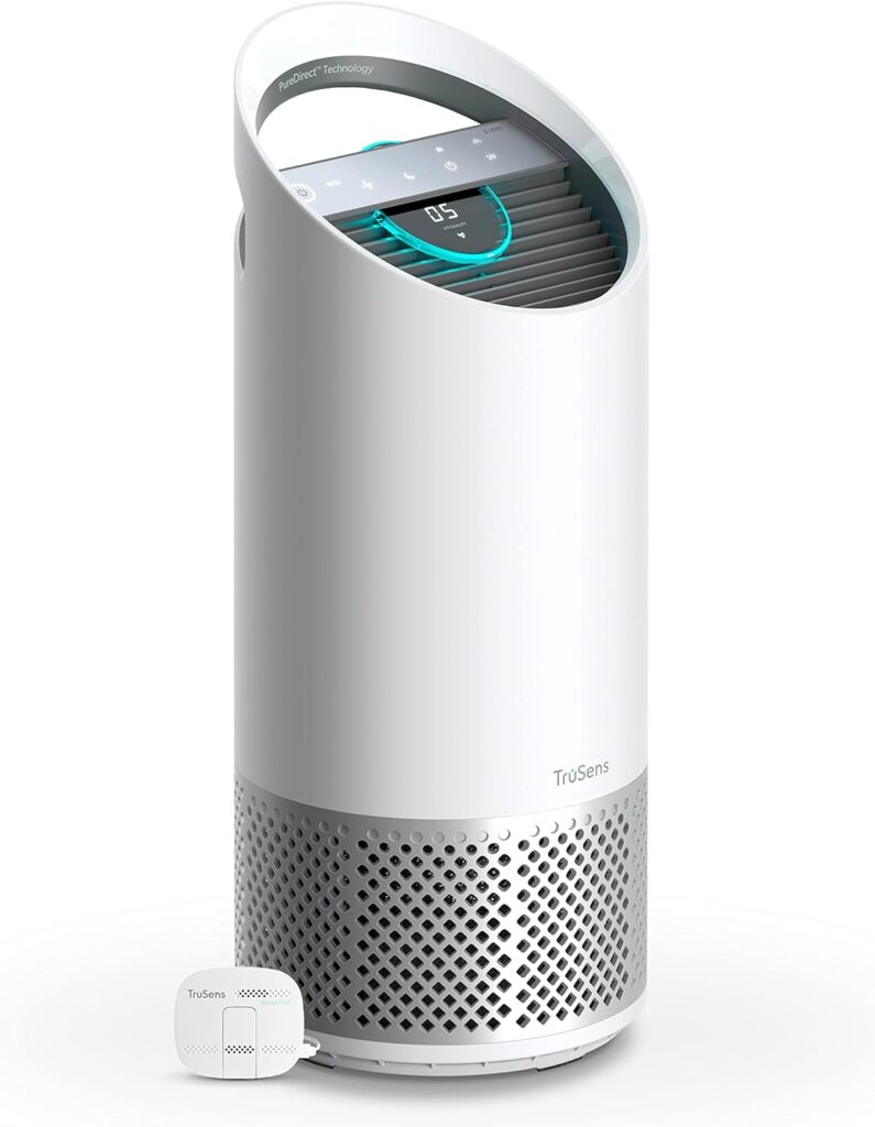 TruSens Air Purifier with UV-C Light + HEPA Filtration | Medium | SensorPod™ Air Quality Monitor | Auto, Sleep,  Turbo Mode | Touch Control | Portable Handle